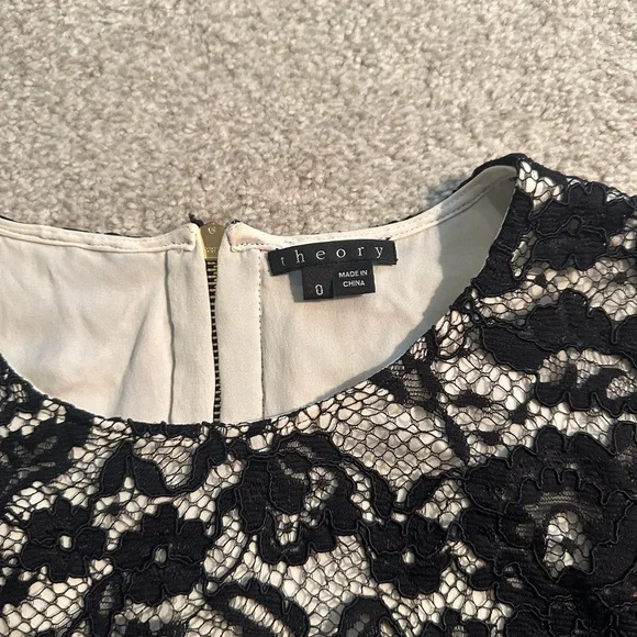 Theory! Elegant Beautiful Black lace theory dress dry cleaned!!! - Picture 4 of 9